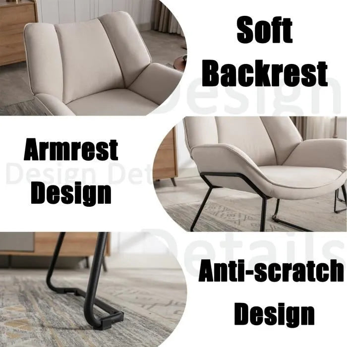 Leesstoel wit design - Afbeelding 4