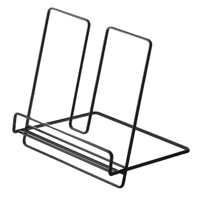Minimalistische zwarte boekenstandaard