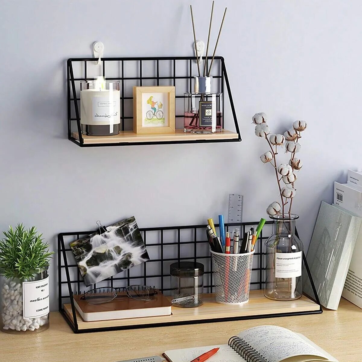 Wandplank hout metaal - Afbeelding 3