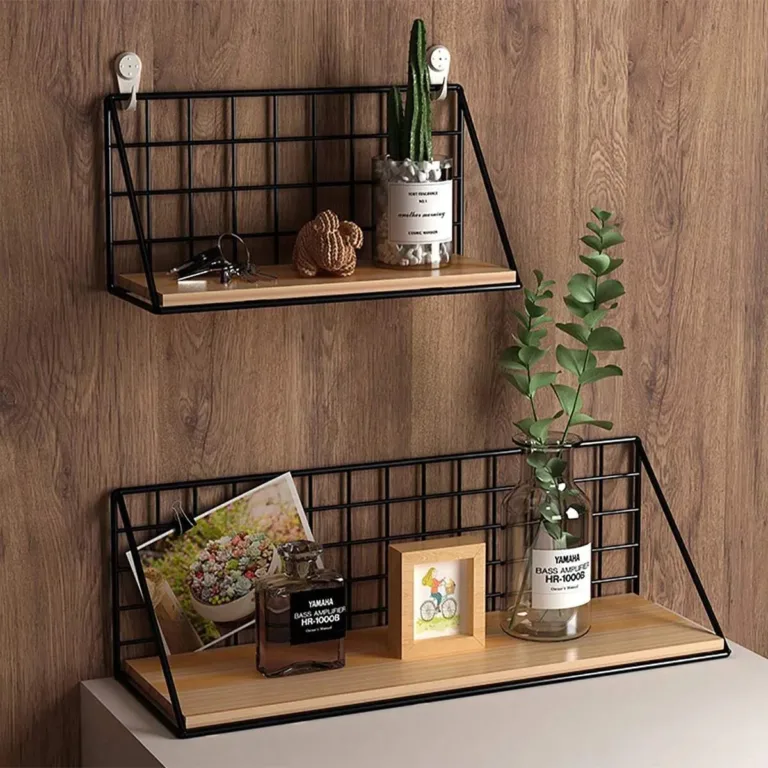 Wandplank hout metaal