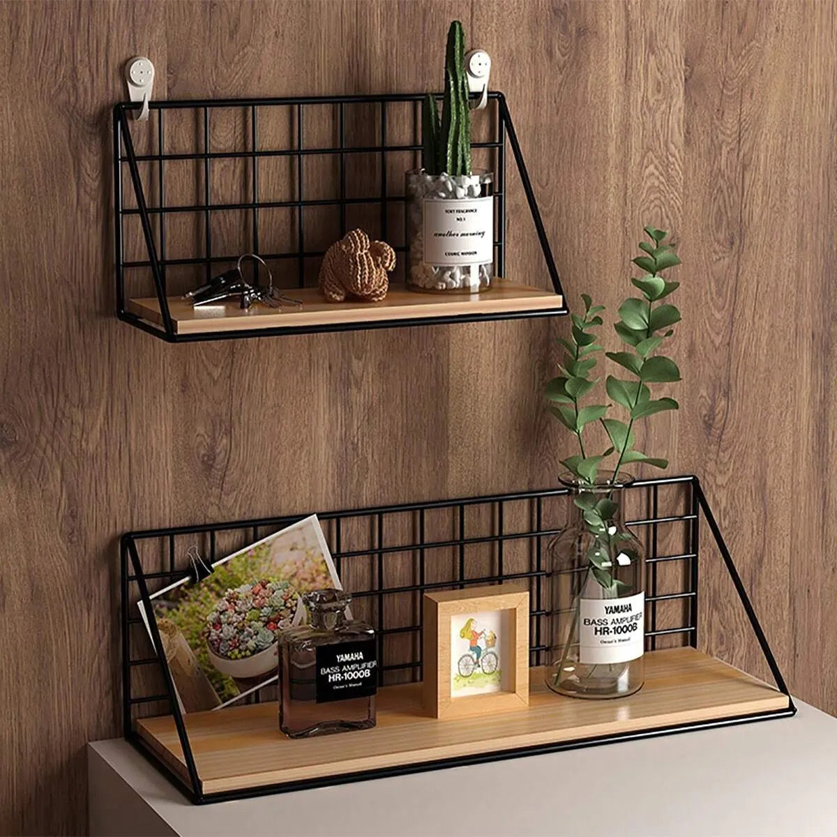 Wandplank hout metaal